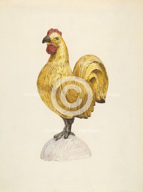 Gilded Wooden Rooster, 1935/1942. Creator: Karl J. Hentz.
