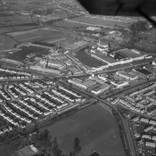 Gillette factory and Firestone tyre factory on the Great West Road, Brentford, London, 1963. Artist: Aerofilms