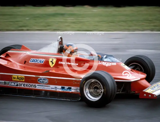 Gilles Villeneuve racing a Ferrari 312T5, British Grand Prix, Brands Hatch, 1980. Artist: Unknown