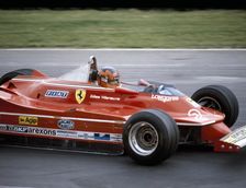Gilles Villeneuve racing a Ferrari 312T5, British Grand Prix, Brands Hatch, 1980