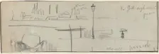 Gillingham Pier, London [verso], c. 1884. Creator: Felix Hilaire Buhot