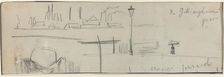 Gillingham Pier, London [verso], c. 1884. Creator: Felix Hilaire Buhot