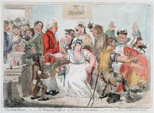 Gillray cartoon on vaccination against Smallpox using Cowpox serum, 1802. Artist: James Gillray