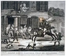 Gilpin going farther than he intended 1784. Artist: Smith