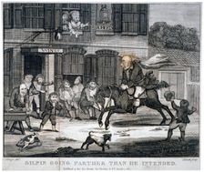 Gilpin going farther than he intended 1784. Artist: Smith