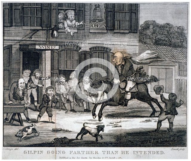 'Gilpin going farther than he intended', 1784. Artist: Smith