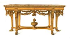 Gilt Table with Marble Top, 1908. Creator: Shirley Slocombe