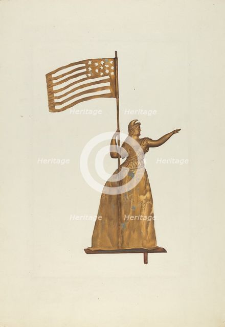 Gilt Weather Vane, 1935/1942. Creator: Frances Cohen.