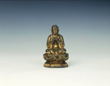 Gilt bronze Buddha, China, 10th century. Creator: Unknown