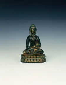 Gilt bronze Buddha, Tibet, 15th century. Creator: Unknown