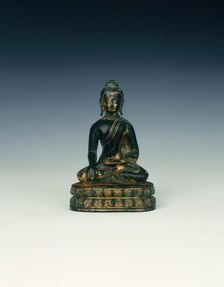 Gilt bronze Buddha, Tibet, 15th century. Creator: Unknown