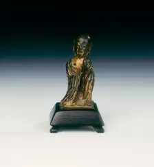 Gilt bronze figure of a monk, Late Six Dynasties period or Tang dynasty, China, 6th-10th century. Creator: Unknown
