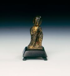 Gilt bronze figure of a monk, Late Six Dynasties period or Tang dynasty, China, 6th-10th century