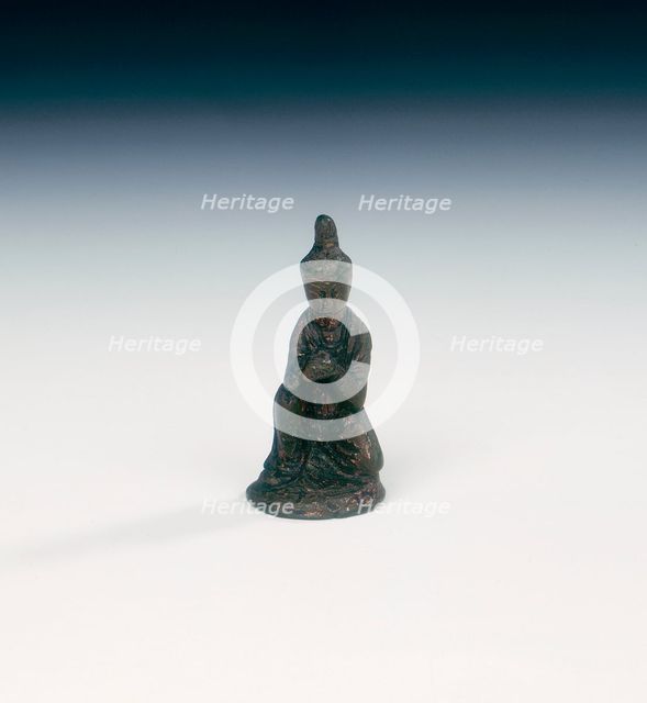 Gilt-bronze figure of seated lady, High Tang period, Tang dynasty, China, 684-756. Artist: Unknown