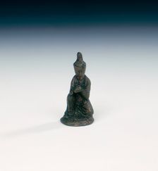 Gilt-bronze figure of seated lady, High Tang period, Tang dynasty, China, 684-756