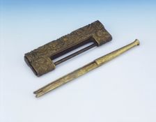 Gilt bronze lock and key, Qing dynasty, Qianlong period, China, 1736-1795