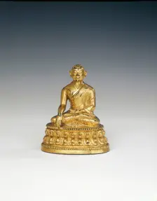 Gilt bronze Lama, Tibet, 16th-17th century. Creator: Unknown