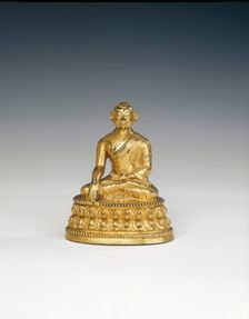 Gilt bronze Lama, Tibet, 16th-17th century. Creator: Unknown