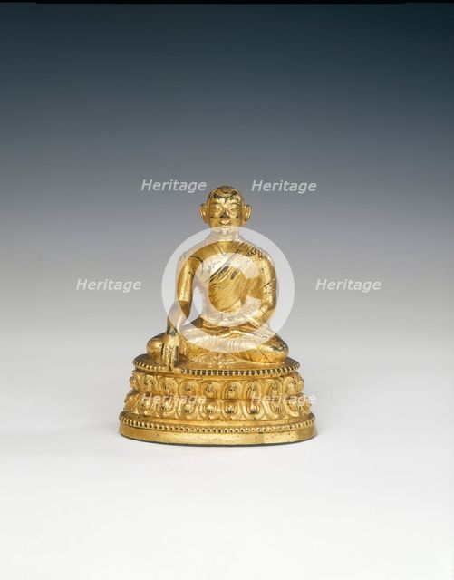 Gilt bronze Lama, Tibet, 16th-17th century. Creator: Unknown.