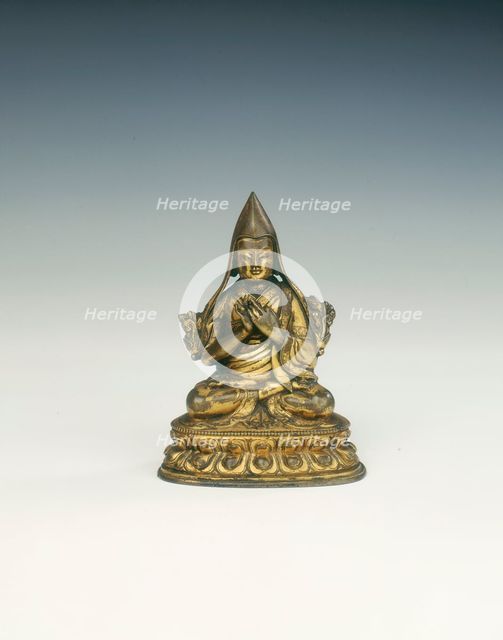 Gilt bronze Lama of the Yellow Hat sect, Tibet, 18th century. Creator: Unknown.