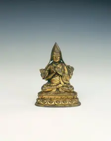 Gilt bronze Lama of the Yellow Hat sect, Tibet, 18th century. Creator: Unknown