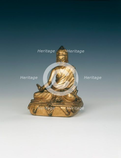 Gilt bronze monk, Tibet, 18th century. Creator: Unknown.