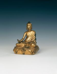 Gilt bronze monk, Tibet, 18th century. Creator: Unknown