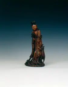 Gilt-bronze monk with alms bowl, China, 17th-18th century. Creator: Unknown