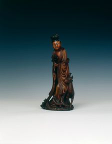 Gilt-bronze monk with alms bowl, China, 17th-18th century. Creator: Unknown
