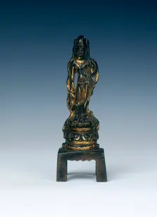 Gilt-bronze standing Avalokitesvara, Tang dynasty, China, 7th-8th century. Creator: Unknown