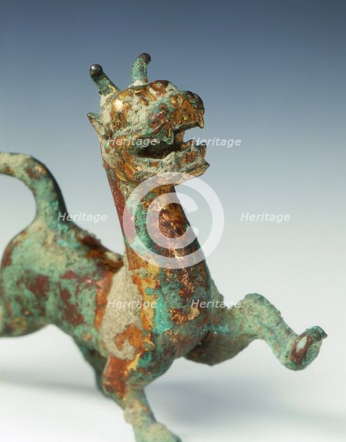 Gilt bronze striding chimera, late Eastern Han-early Six Dynasties period, China, 3rd century. Artist: Unknown