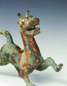 Gilt bronze striding chimera, late Eastern Han-early Six Dynasties period, China, 3rd century