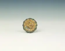 Gilt bronze sword pommel, Eastern Han to early Six Dynasties, China, 2nd-4th centuries. Creator: Unknown