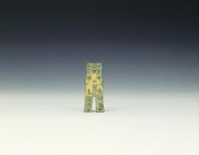 Gilt bronze pendant in the shape of a spade coin, Sui or early Tang period, China, 581-650 AD