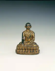 Gilt brass Lama, probably Nasa Tragpupa, Mongolia, 17th century. Creator: Unknown