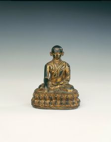 Gilt brass Lama, probably Nasa Tragpupa, Mongolia, 17th century. Creator: Unknown