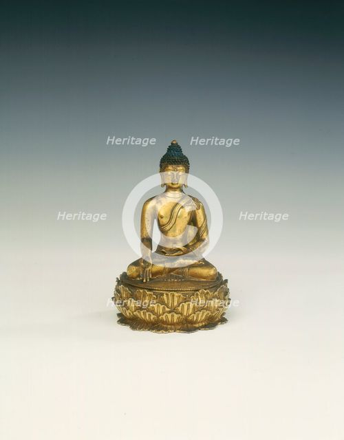 Gilt brass Ratnasambhava, patron saint of Nyingmapa sect, Mongolia, 18th century. Artist: Unknown