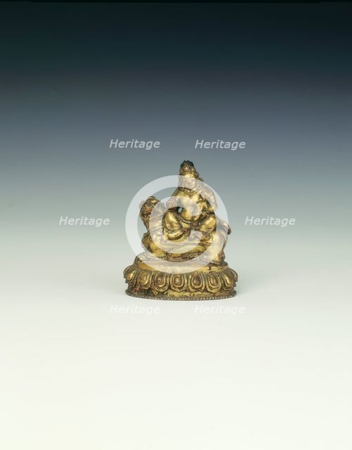 Gilt-copper figure of Kubera, Tibet, 18th century. Creator: Unknown.