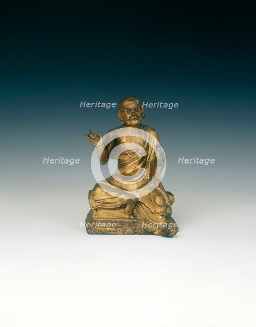 Gilt-copper figure of Kubera, Tibet, 18th century. Creator: Unknown.