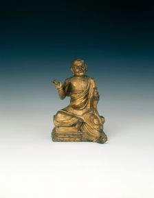 Gilt-copper figure of Kubera, Tibet, 18th century. Creator: Unknown
