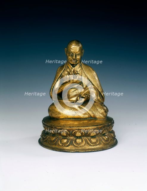 Gilt copper monk, Tibet, 16th century. Creator: Unknown.