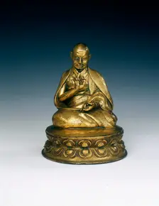 Gilt copper monk, Tibet, 16th century. Creator: Unknown