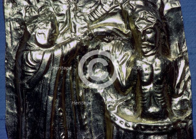 Gilt panel of 'King Harald's baptism' probably Harald Hardrada (c.1015 -1066). Artist: Unknown