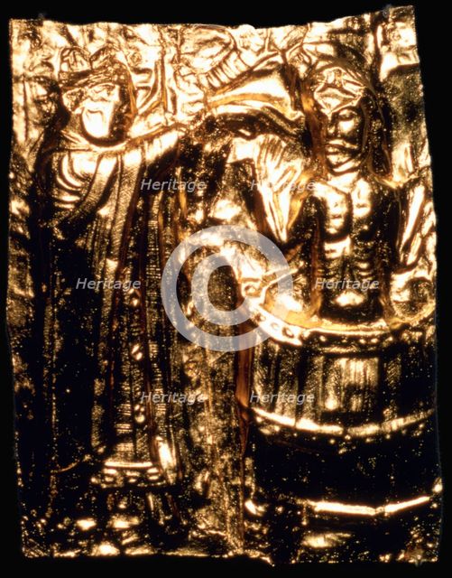 Gilt plaque of King Harald's baptism, 10th century. Artist: Unknown