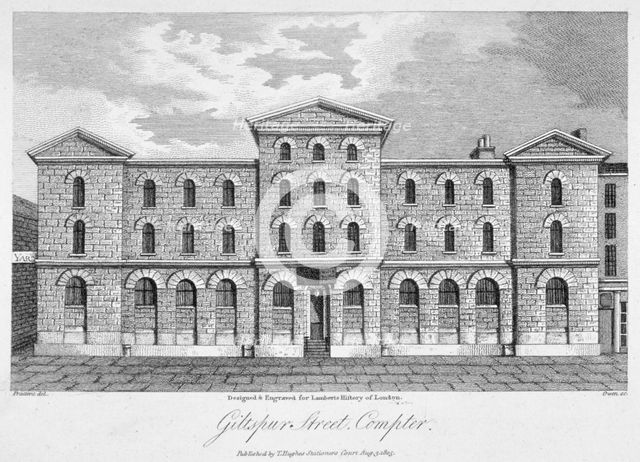 Giltspur Street Compter, City of London, 1805. Artist: H Owen