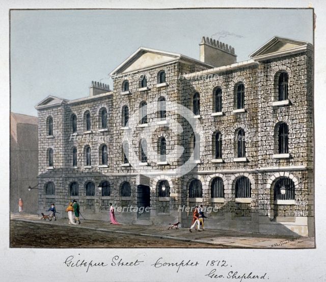 Giltspur Street Compter, City of London, 1812.                       Artist: George Shepherd