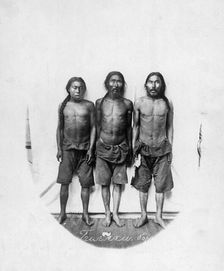 Gilyak fighters, 1865-1871. Creator: VV Lanin