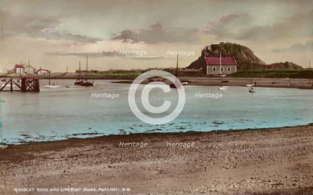 Gimblet Rock and Lifeboat House, Pwllheli, North Wales, 1934. Creator: Unknown.
