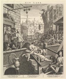 Gin Lane, February 1, 1751. Creator: William Hogarth