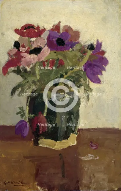 Ginger Pot with Anemones, c.1900-c.1923. Creator: George Hendrik Breitner.